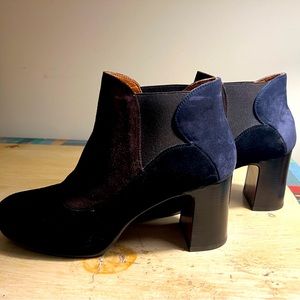 CHIE MIHARA black and brown suede ankle boots size 40